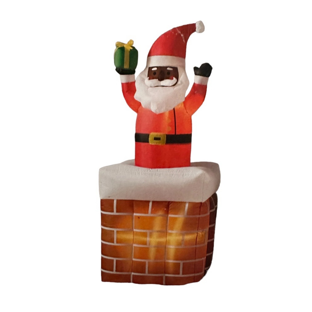 6' LED Black AA Santa in Chimney Christmas Inflatable Animated Target Wondershop